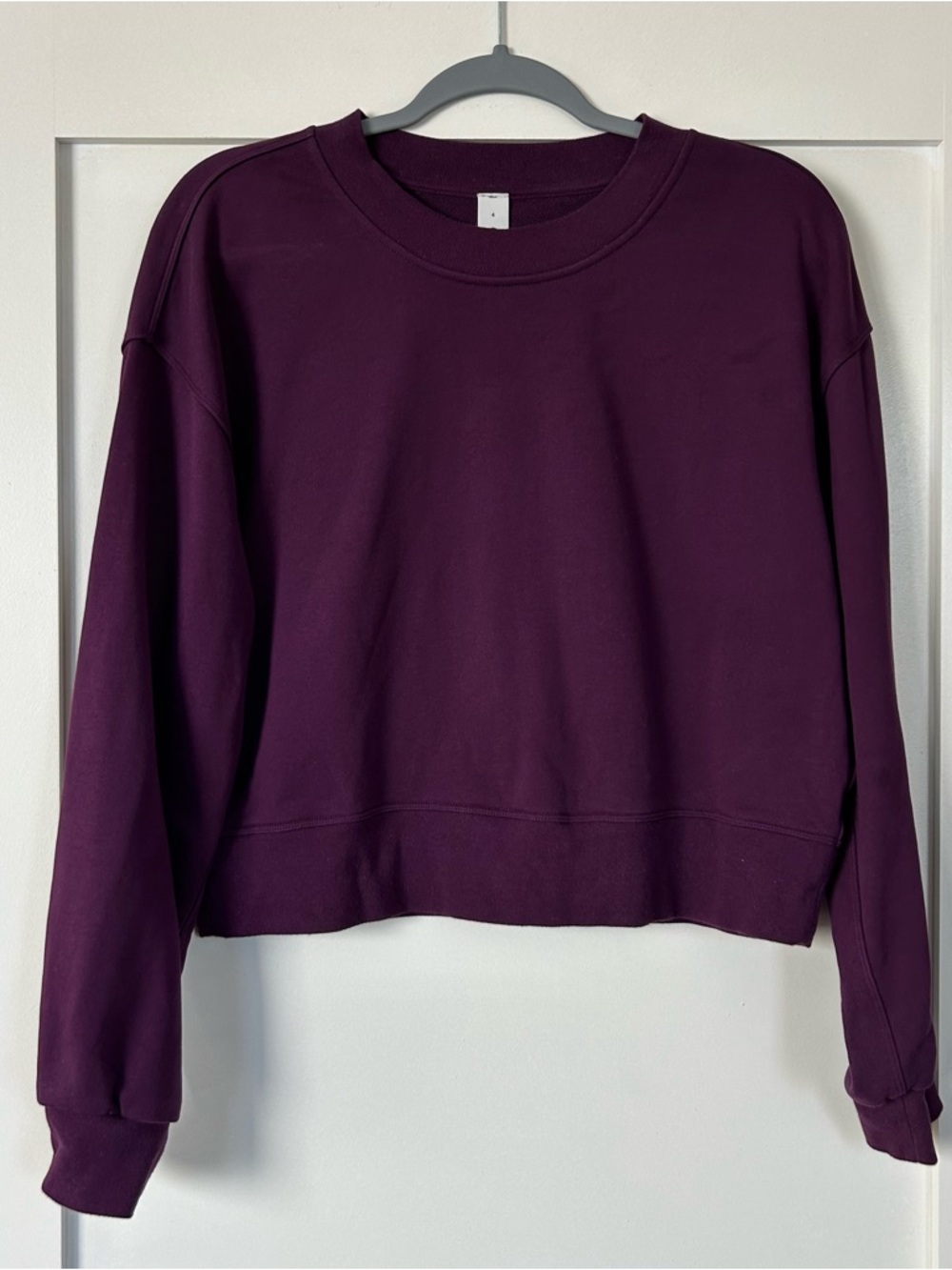 Lululemon Perfectly Oversized Cropped Crew *French Terry Dramatic Magenta Size 4 - Picture 4 of 9